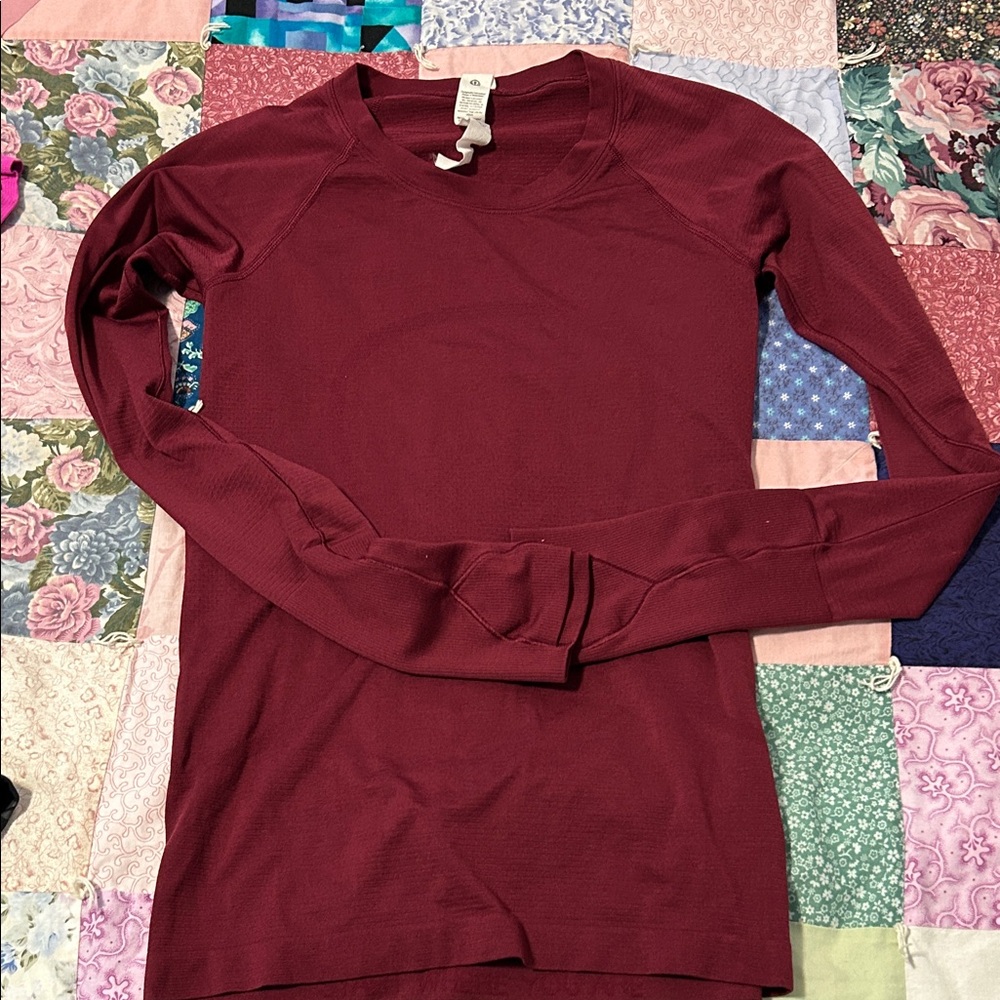lululemon athletica Burgundy Long Sleeve Top